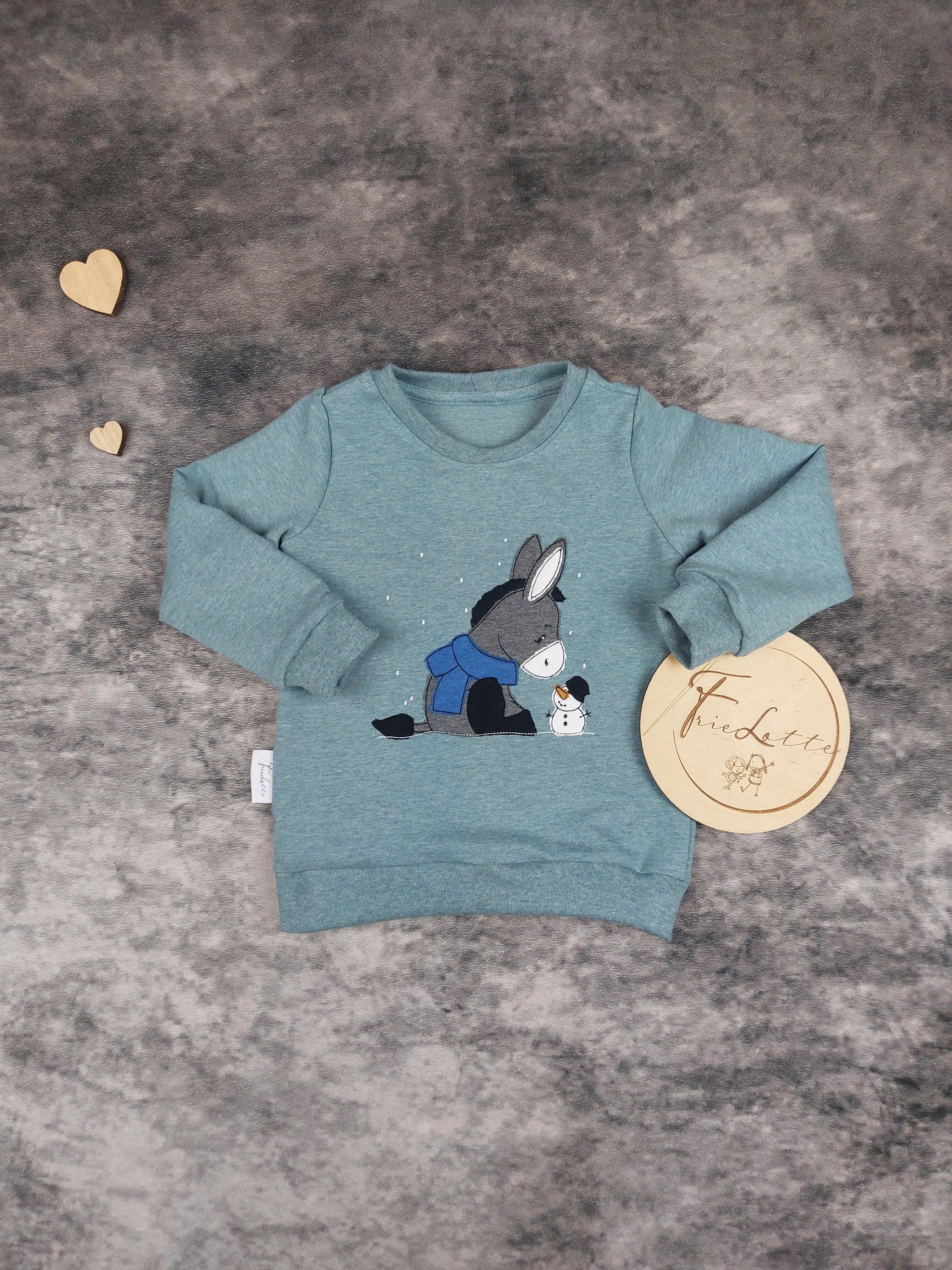 Sweater Esel und Schneemann in Wunschgröße