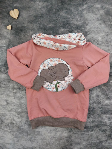 Hoodie Hase auf Blume Gr. 116