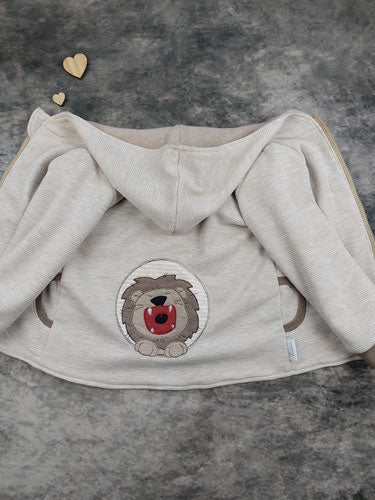Sweatjacke aus Waffeljersey Löwe Gr. 116