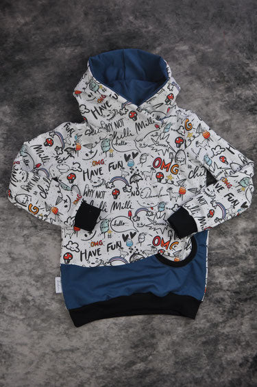 Hoodie Schrift blau Gr. 128