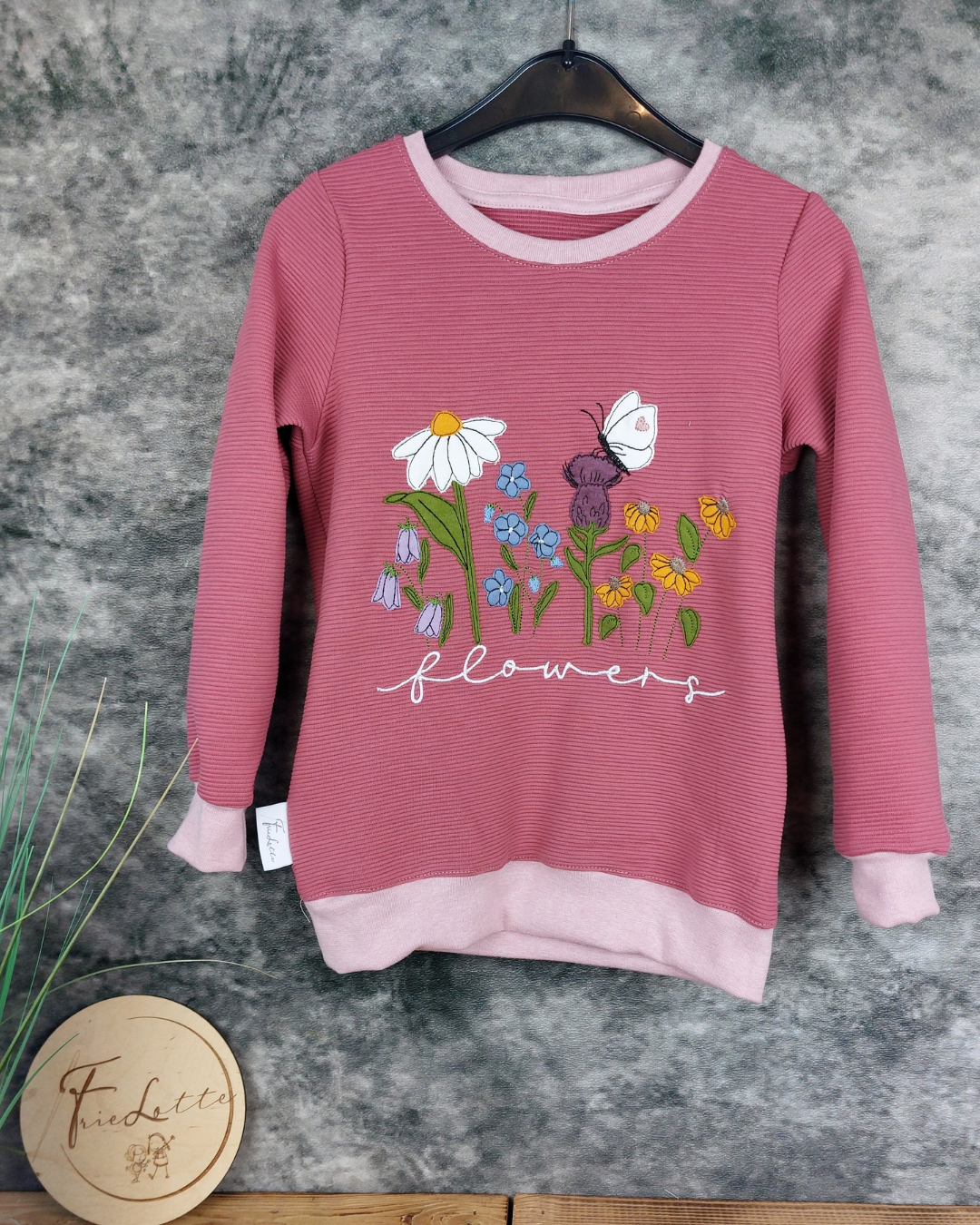 Sweater Flowers aus Rib Jersey in Gr. 116