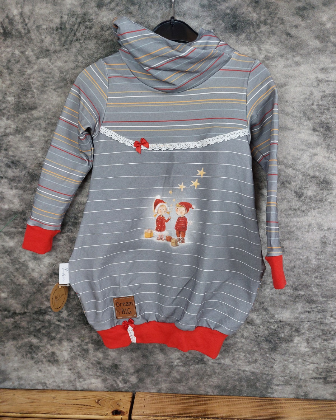 Ballonkleid Gr. 104 mit Wickelkragen