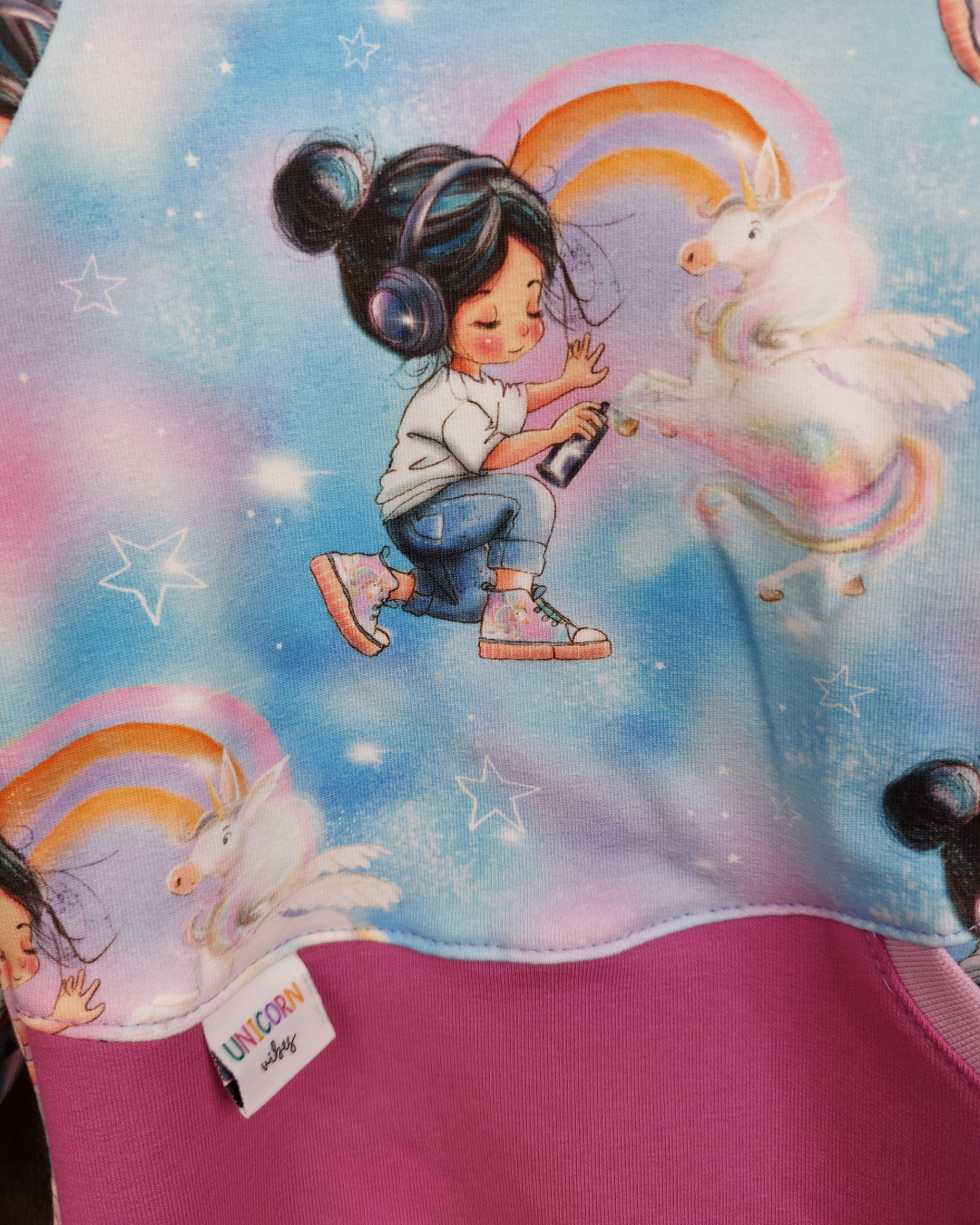 Hoodie Einhornmädchen in Wunschgröße