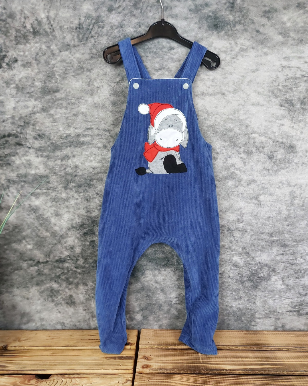 Latzhose Gr. 86 Cordjersey blau