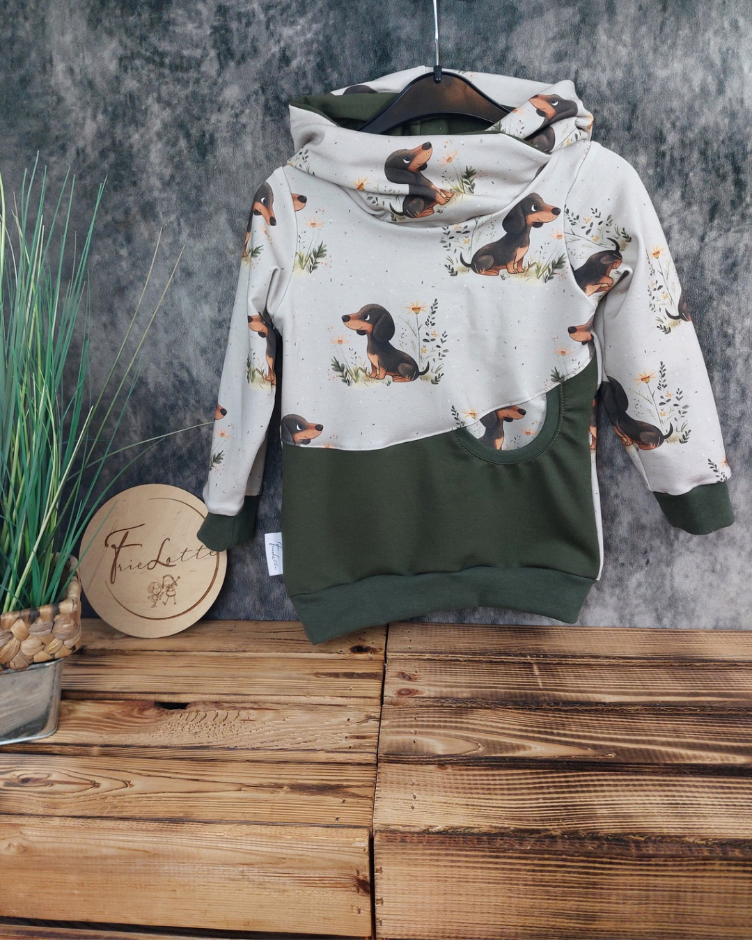 Hoodie Dackel in Wunschgröße
