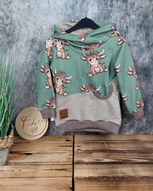 Hoodie Highlandkuh in Wunschgröße