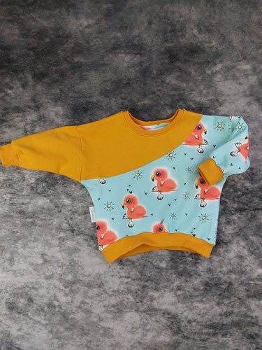 Oversized Sweater Flamingo Gr. 80