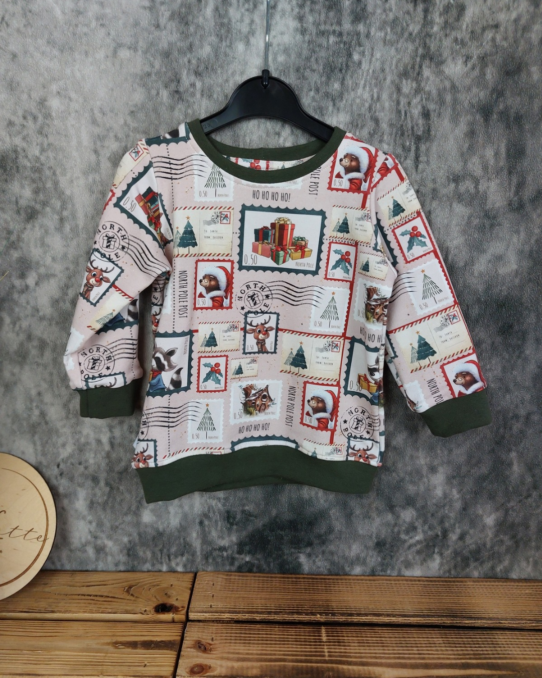Sweater Gr. 80 Weihnachtspost rosa