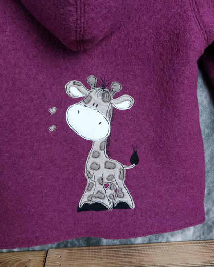Walkjacke Giraffe Brombeere Wunschgröße