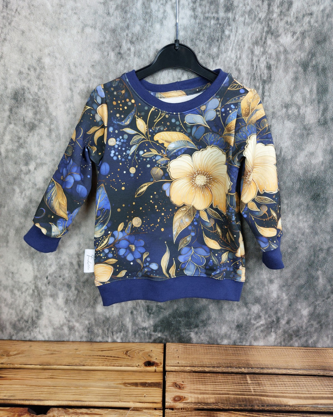 Sweater Gr. 80 Blumen blau