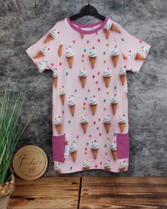 Kleid kurzarm Boxy Eis Gr. 110