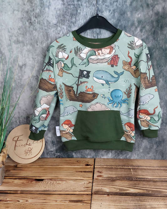Sweater mit Tasche Im Meer in Wunschgröße