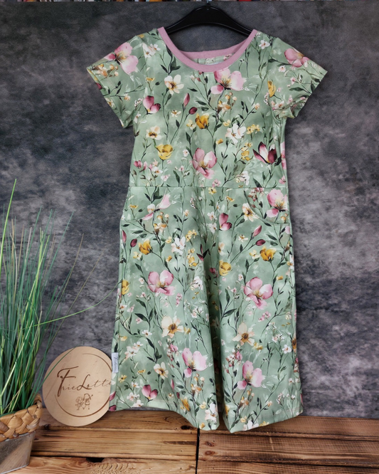 Strandkleid kurzarm Sommerwiese in Wunschgröße