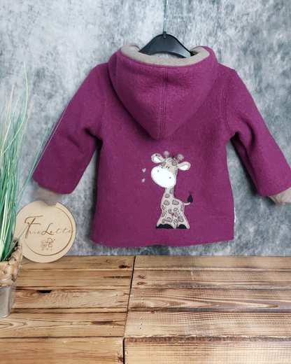 Walkjacke Giraffe Brombeere Wunschgröße
