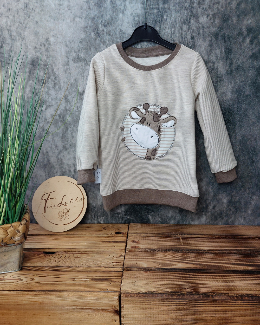 Sweater Giraffe aus Rib Jersey in Wunschgröße