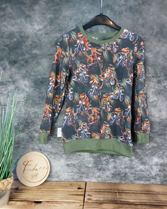 Sweater Gr. 122 Motorrad Dinos