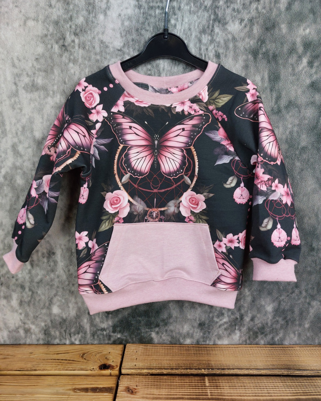 Sweater Gr. 86 rosa Blumen