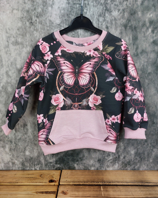 Sweater Gr. 86 rosa Blumen