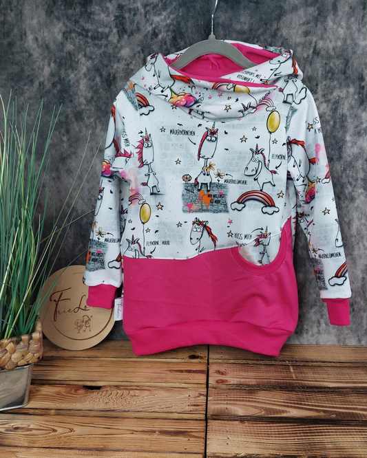 Hoodie lustiges Einhorn Gr. 110