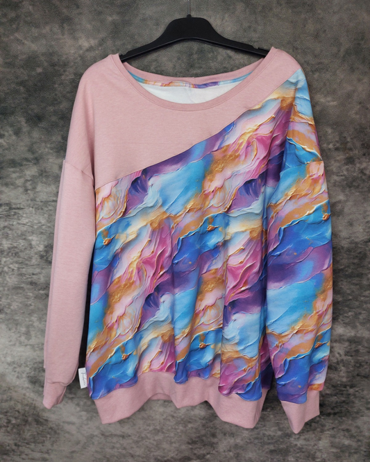 Oversized Sweater Gr. 44 Farbkleckse