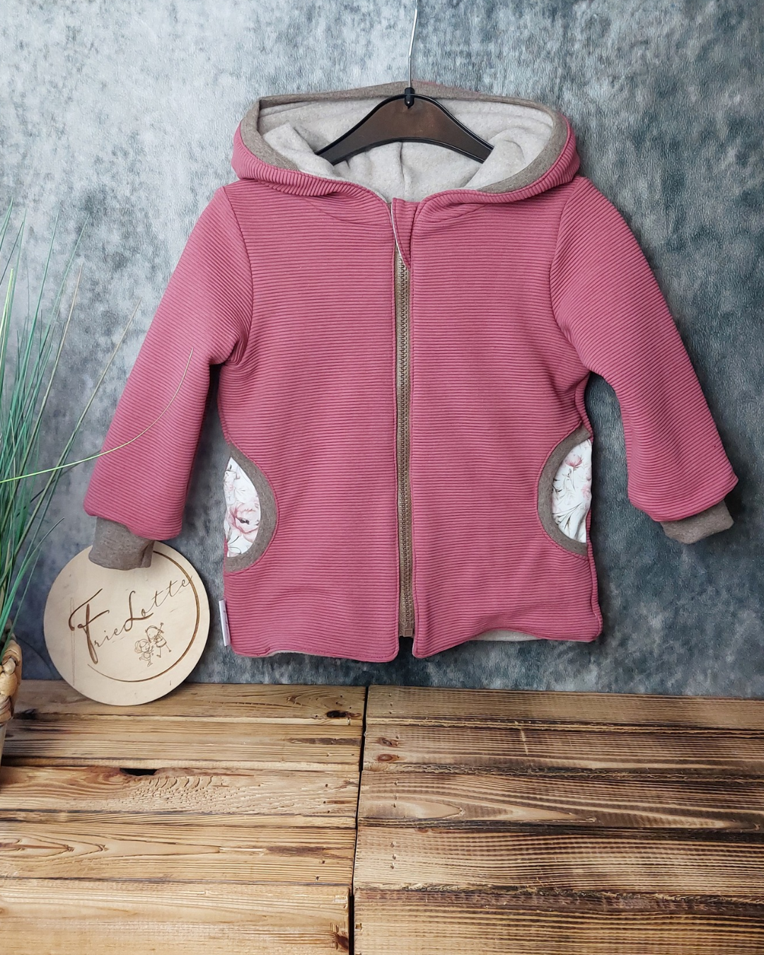 Sweatjacke aus Ribjersey