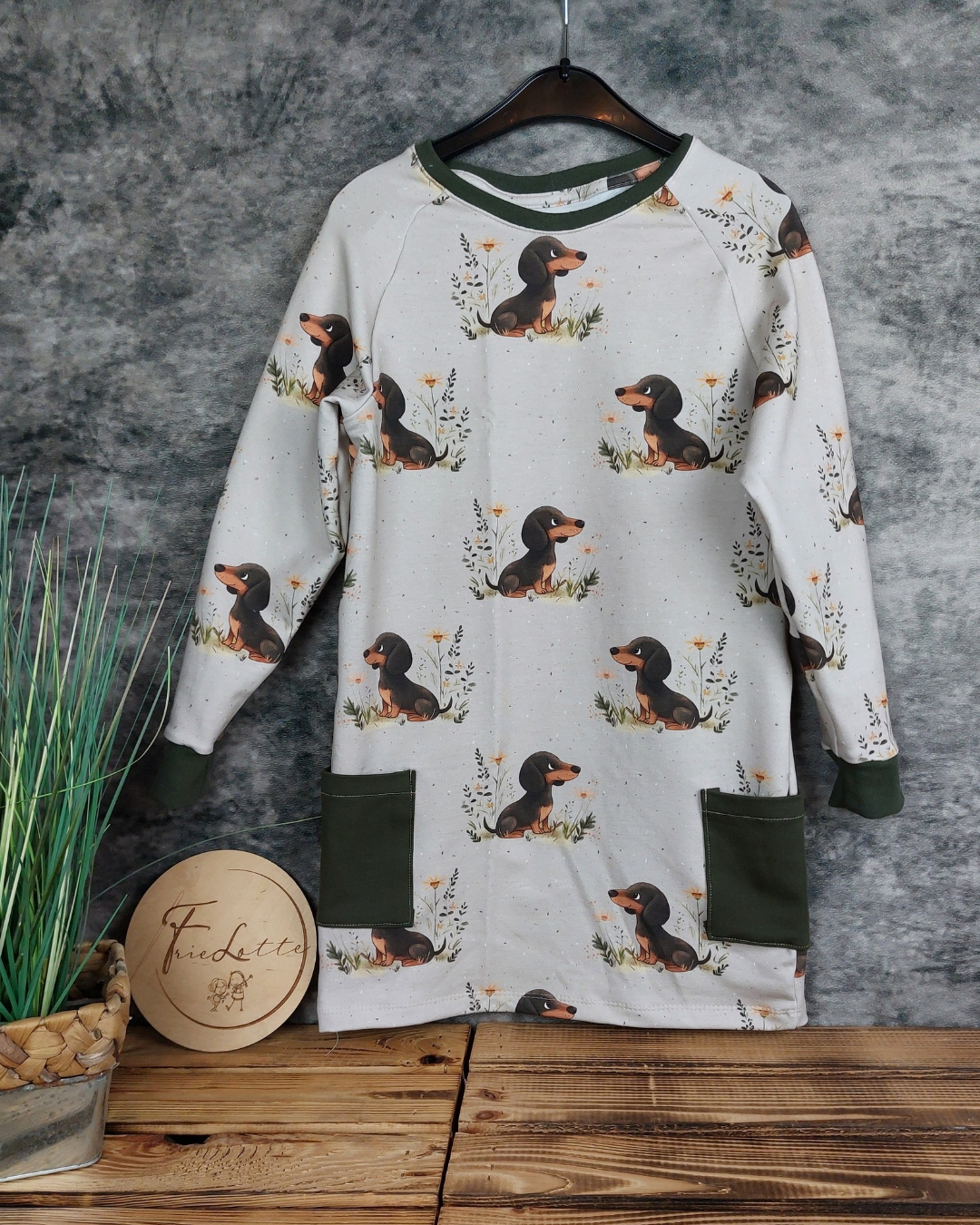 Kleid Boxy Dackel in Wunschgröße