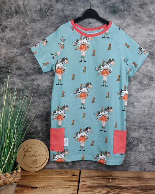Kleid kurzarm Boxy freches Mädchen Gr. 110