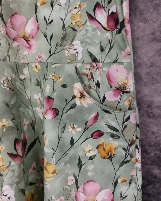 Strandkleid kurzarm Sommerwiese in Wunschgröße