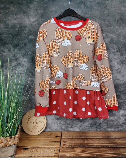 Layer Sweater Tunika Waffeln Gr. 134