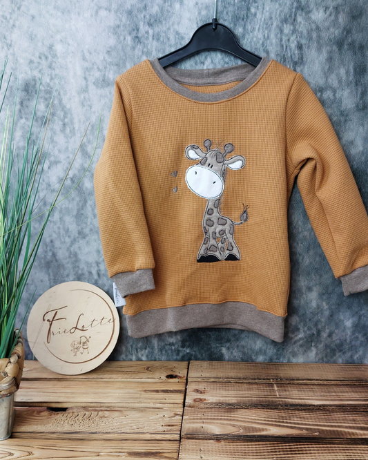 Sweater Giraffe aus Waffeljersey in Wunschgröße