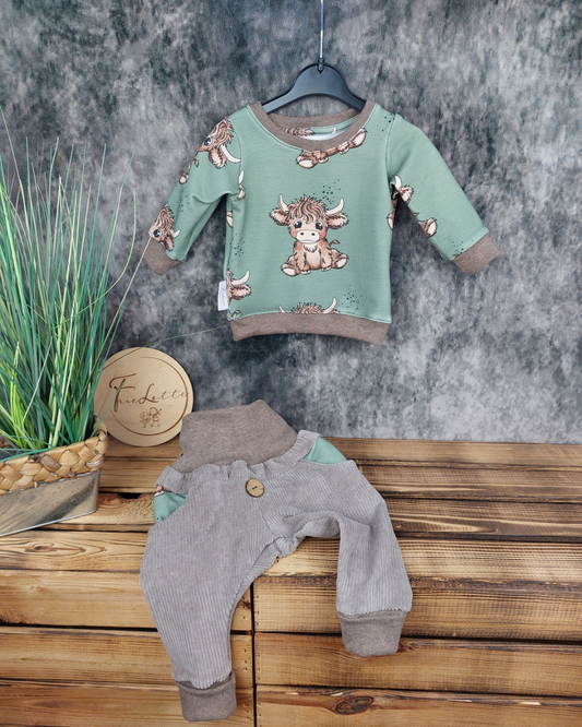 Set Highland Kuh grün in Wunschgröße