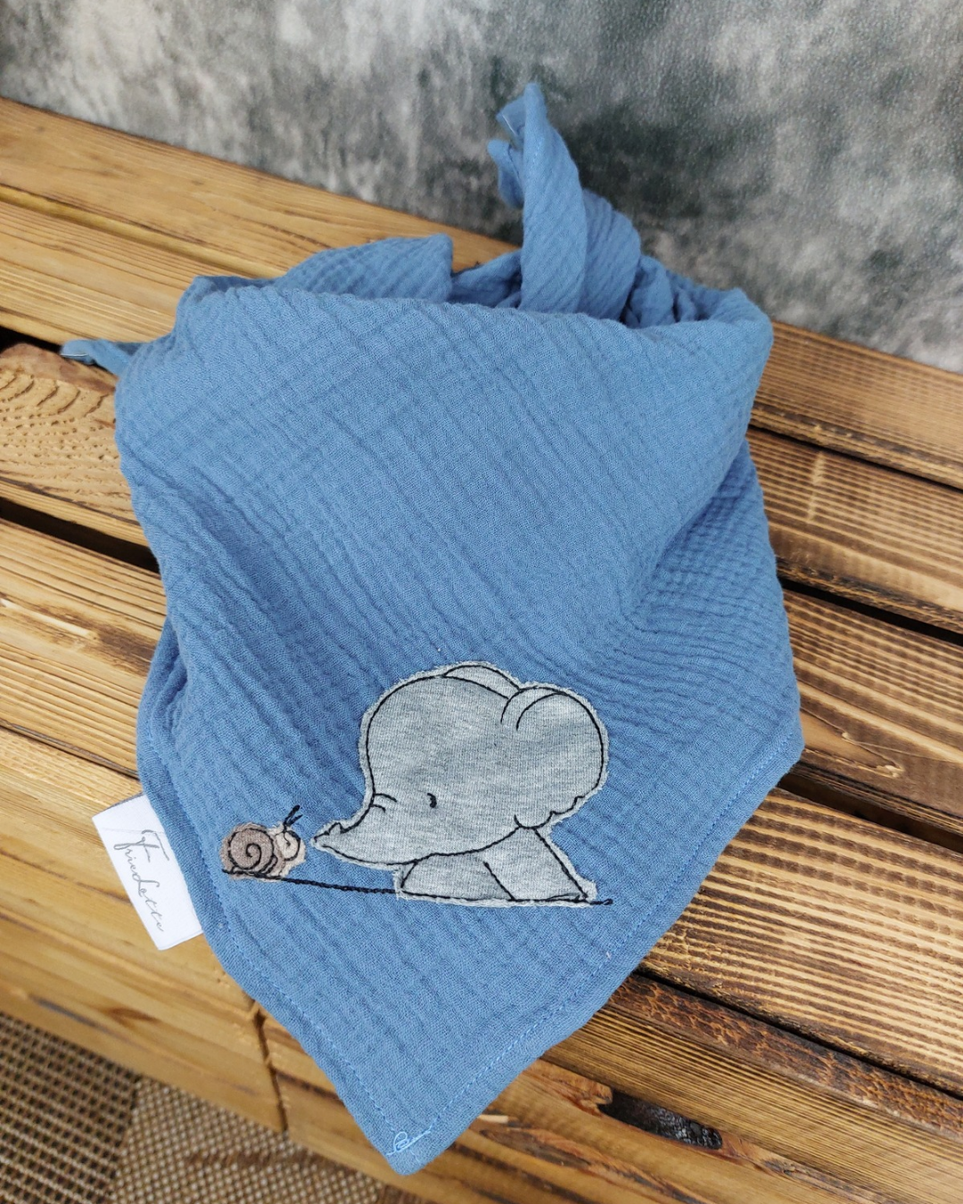 Musselintuch Elefant und Schnecke